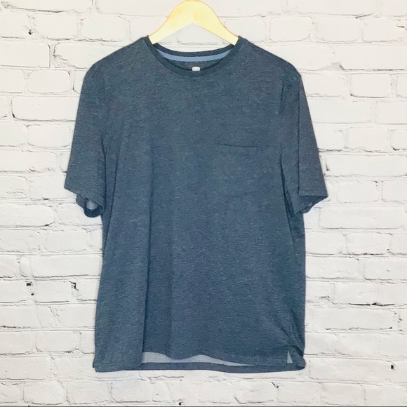 Berkley Jensen Blue Crewneck Short Sleeve Pocket Tee Large - Picture 1 of 9